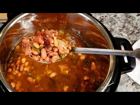 Simply Mama Cooks making Instant Pot Charro Beans