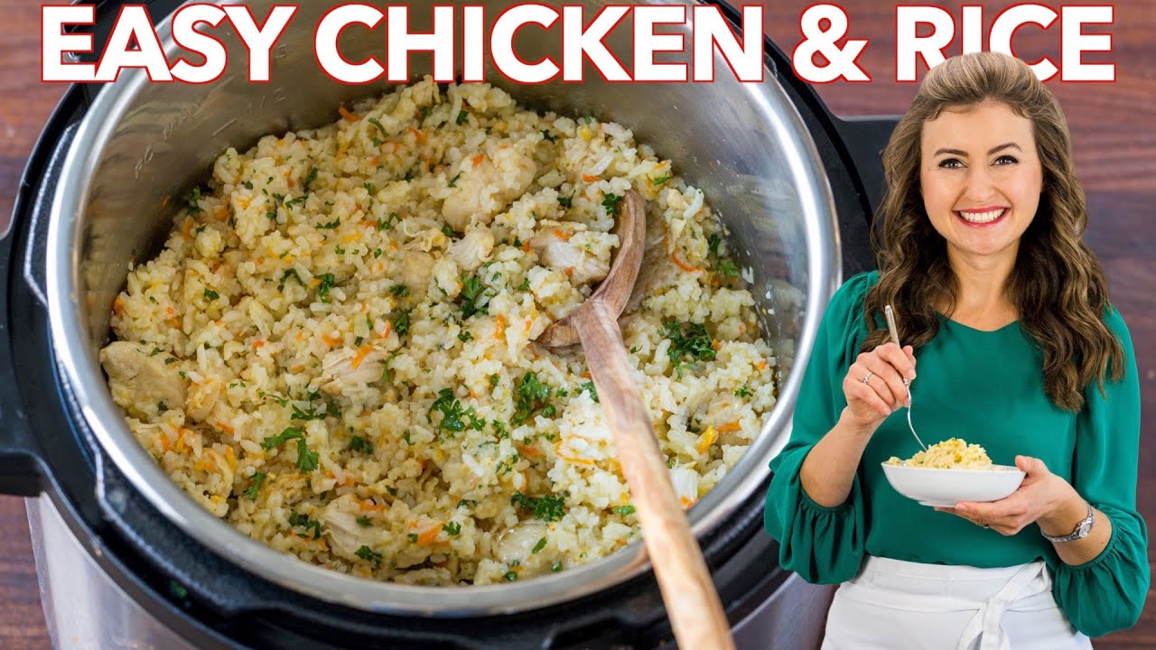 Natasha Kravchuk making Instant Pot Chicken and Rice