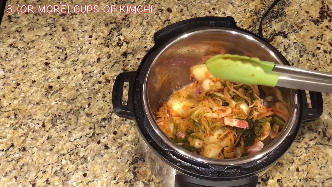 Maangchi making Instant Pot Kimchi Jjigae